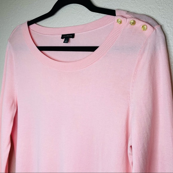 Talbots Long Sleeve Scoop Neck Blouse Pink L - Picture 3 of 14